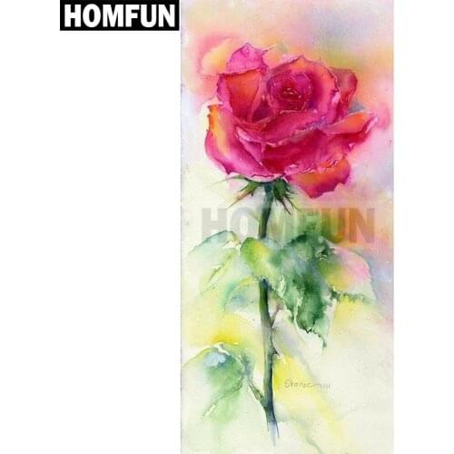 HOMFUN Full Square/Round Drill 5D DIY Diamond Painting "Oil painting rose" 3D Embroidery Cross Stitch 5D Home Decor Gift A00346