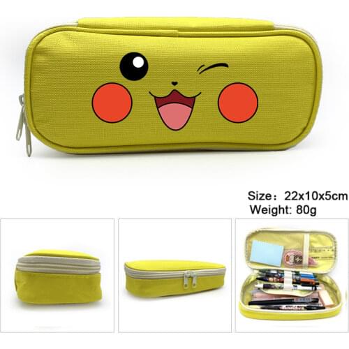Pokemon Pikachu Pack Pencil Case Creative Fashion Student Men and Women Canvas Stationery Box Pokemon School Supplies