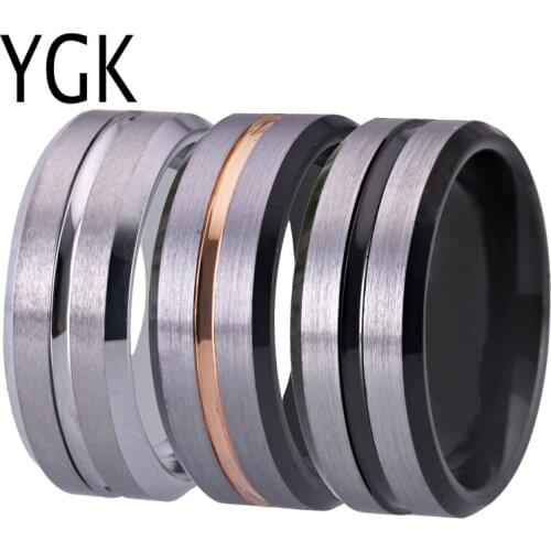 Classic Wedding Band Rings For Women Mens 8MM Tungsten Carbide Ring for Engagement Bridal Rings Anniversary Gift Drop Shipping