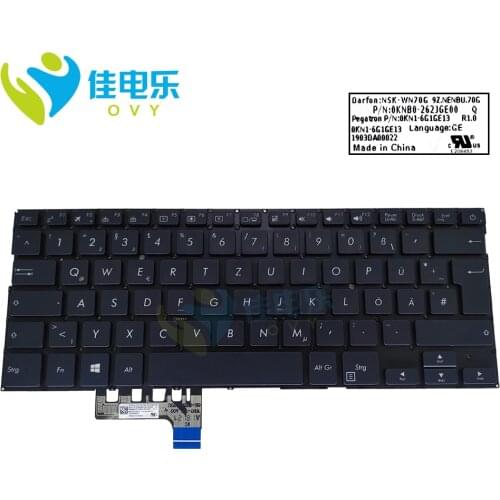 GR GE German laptop keyboard for ASUS ZenBook UX331 keyboards light backlight Euro qwerty keycap UX331UN UX331UA 0KNB0 262JGE00