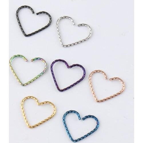 1Pcs New Hot-selling Twisted Personality Peach Heart Nose Ring Love Heart Nose Ring Simple Stainless Steel Piercing Nose Ring
