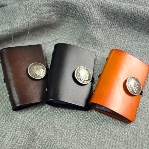 Handmade Credit Card Holder Genuine Leather Men Retro Small Wallet for Credit Cards Card Holder Female Mini Card Case