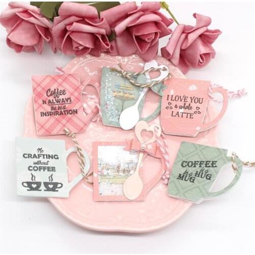 KSCRAFT Coffee Mug Shaker Tags Transparent Clear Silicone Stamp Cutting Dies Set for DIY scrapbooking/photo album Decorative