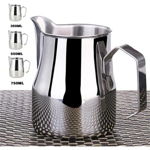 Stainless Steel Milk Jug Espresso Cups Coffee Foamer Mugs Italian Latte Art Latte Milk Frothing Jug Pitcher Cup 350/550/750 Ml