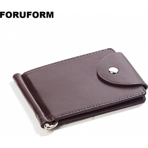 PU Leather Money Clip Metal Men Card Pack Slim Bills Cash Clips Clamp for Money Thin Billfold Holder Cheap NEW ZH-114