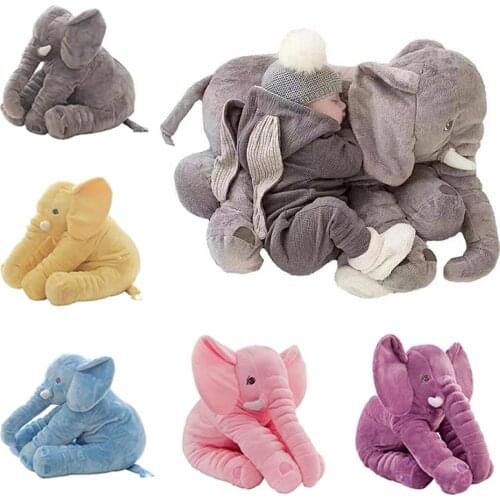 40/60 CM cute Plush Elephant Toy with Long Nose Stuffed Animal Pillow Soft Appease sleeping Toy Baby Cushion Doll