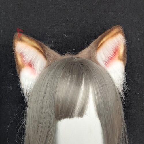 MMGG New Brown Cat Neko Ears Hairhoop Headwear Headband For Anime Lolita Cosplay Costume Accessories Headwear Headband