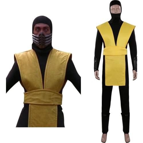Mortal Kombat Scorpion Cosplay Costume Outfits Halloween Carnival Suit