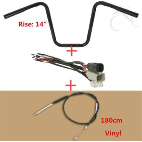 Motorcycle Custom 1" Rise 14" Handlebar Switch Clutch Cable For Harley Sportster XL 1996-2013