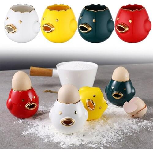 Cartoon Ceramic Chick Shape Yolk Separator Protein Separation Food-Grade Tools Kitchen Gadgets Lovely Chick Egg Divider