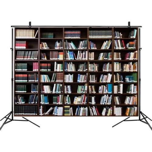 Cartoon Bright Color Bookshelf Backdrop Party Photography Background Photo Booth Studio Decor