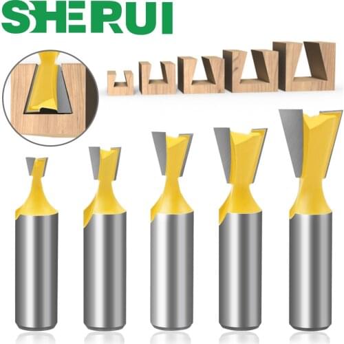 5pcs 12mm Shank 1/2 Dovetail Joint Router Bits Set 14 Degree Woodworking Engraving Bit Milling Cutter for Wood