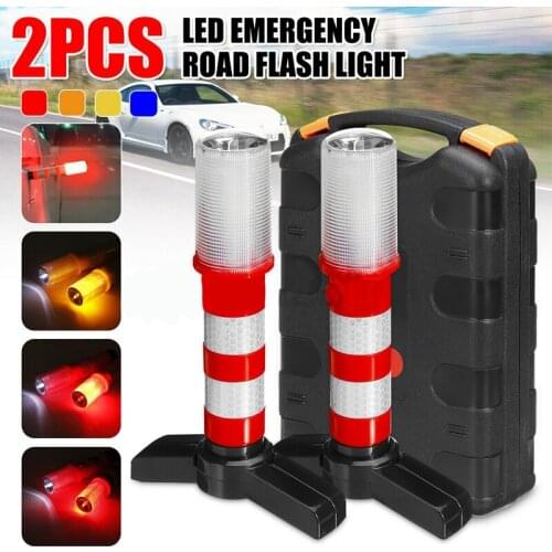 NEW-2Pcs LED Emergency Road Flash Flare Roadside Beacon Safety Strobe Warning