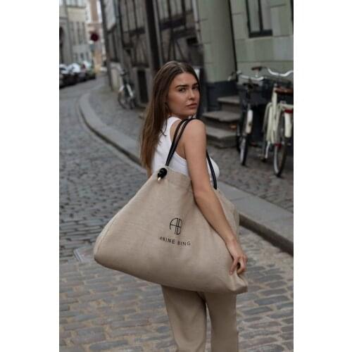 2021 New Women Fashion Big Handbags Letter Printed Canvas and Leather Office Ladies Casual Handbag