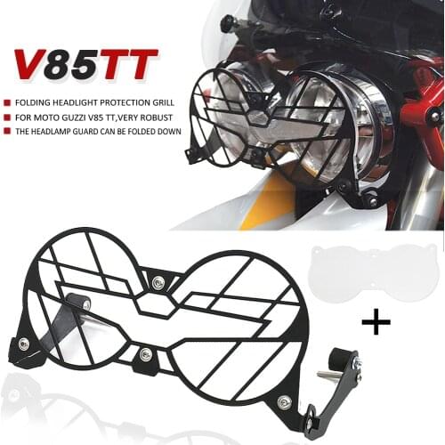 NEW Motorcycle V85TT For Moto Guzzi V85 TT Folding Headlight Guard Protector Grill Double Protection