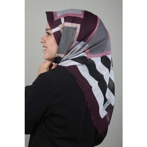 NUR SILK PATTERNED LINEN FLAMLI SCARF-DESEN-18-RENK-08