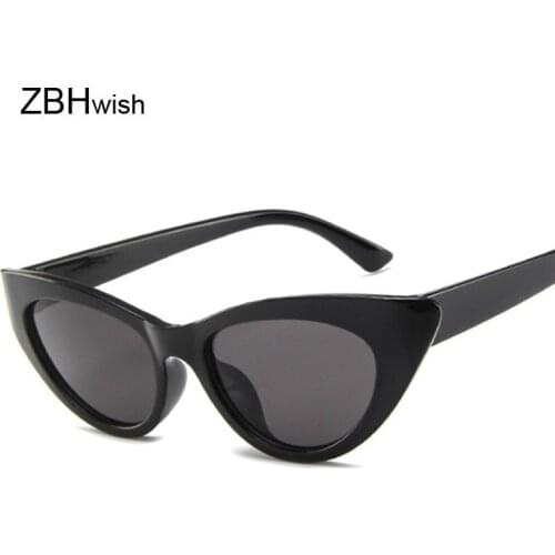 Vintage Cateye Sunglasses Women Cat Eye Designer Ladies Small Frame Black Red Sun Glasses Female Brand Retro Skinny Eyewear