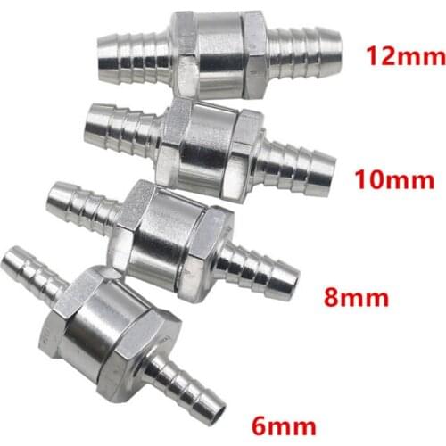 1pc Car Fuel one-way Check Valve 6/8/10/12mm Aluminium Gasoline Diesel Fuel Pump One-Way Check Valve Non-Return For Car Boat