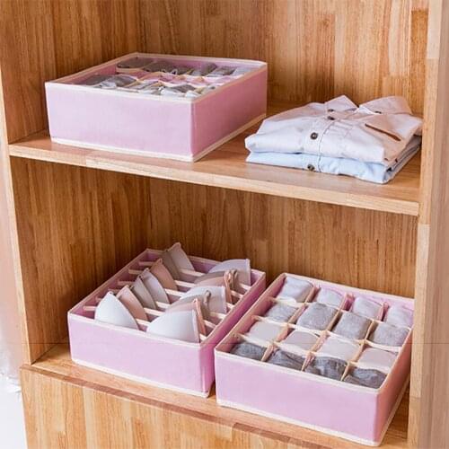 Cloth Underwear Bra Organizer Socks Storage Box Compartment Bins Container Stackable Home Organization and Cube Fabric foldable
