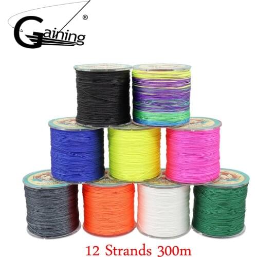 DAOUD Braided Fishing Line Sea Fishing 12 Strands 300M Multi Color Super Strong Japan Multifilament PE Braid Line 35LB-180LB