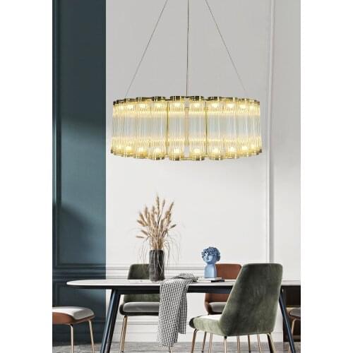 Postmodern light luxury glass chandelier bar counter villa hotel lobby round living room bedroom chandelier