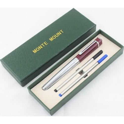 Luxury Gold Rollerball Pen with Diamond Clip Smooth Metal Ballpoint Pen for Student School Supplies Free Shipping