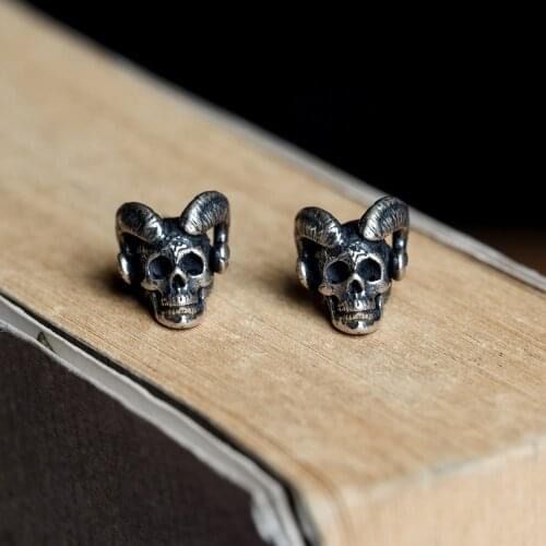 925 pure silver, personality, devils skull ear studs.1piece