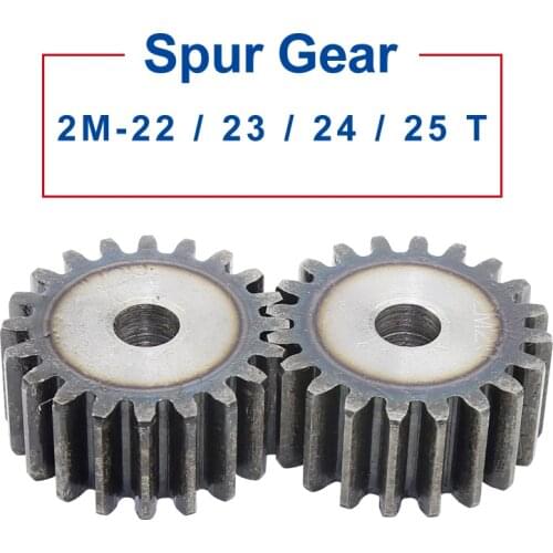 1 Piece spur Gear 2M22/23/24/25T rough Hole 10mm motor gear 45#carbon steel Material High Quality pinion gear Total Height 20mm