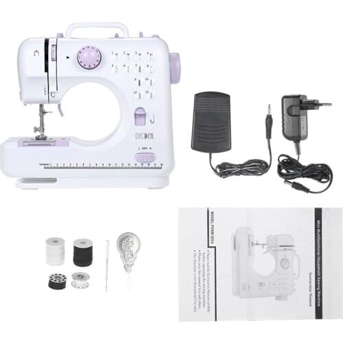 2020 Sewing Machine Mini Portable Electric Household Sewing Machine with Night Light Foot Pedal 12 Built-in Stitch Patterns