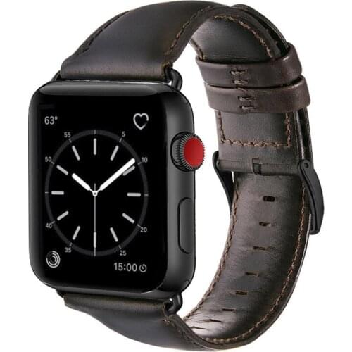 Leather Replacement Watchbands Band Strap For Apple Watch 4 44mm , VIOTOO Bracelet Men Leather Watch Band for iwatch