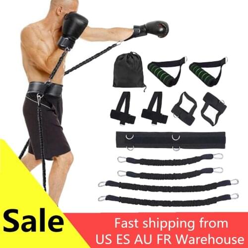 Sports Fitness Resistance Bands Stretching Strap Set for Leg Arm Exercises Boxing Muay Thai Gym Bouncing Training Equipment