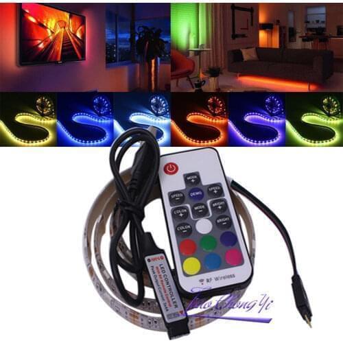 LED Strip Light 5050 SMD RGB Bar TV White Lighting Kit +17Key RGB USB Remote Control DC5V