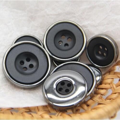 10Pcs 23mm Black Color Men Suit Buttons 4 Holes Coat Windbreaker DIY Sewing Accessories Trench Jeans Overcoat Decor