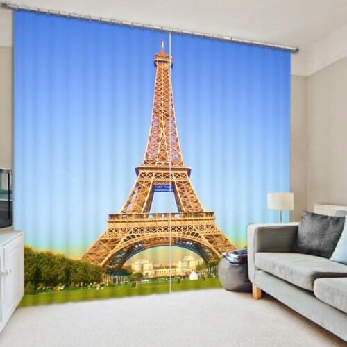 Custom Blackout Curtains Photo Tower Curtains For Living Room Children Bedroom Curtains 3D Shade Window Curtain Drapes