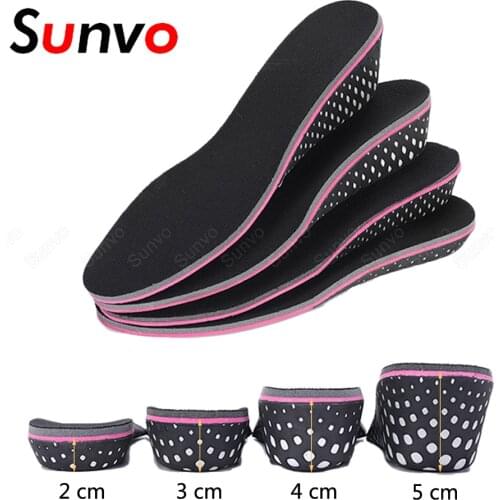Sunvo Women Height Increase Insoles for Elevator Shoes Sole Heel Lift Pad Taller Inserts EVA Memory Foam Heightening Insoles