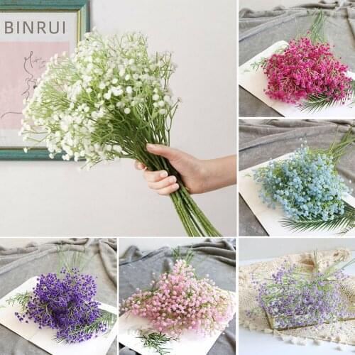 1 Bunch Artificial Flowers Silk Cloth Plastic Gypsophila Flower Wedding Bouquet Home Decor New Durable And Practical To Use