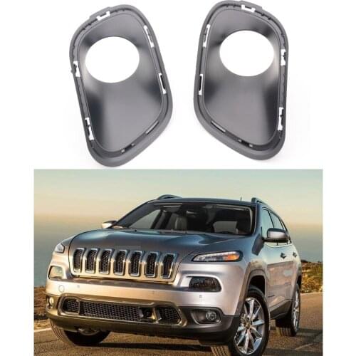 1Pair Front Fog Lamp Bezels Fog Light Cover Frame Trim Car Accessories for Jeep Cherokee 2014
