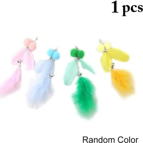1pc Cat Wand Refill Toy Fake Feather Cat Teaser Replacement Kitten Teaser Attachment Pet Supplies Pet Accessories Random Color