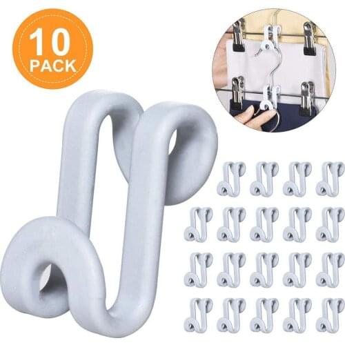 10Pcs Multifunctional Plastic S-Shape Double Hooks Organizer Shoes Holders Couture Powerful Clothes Hanger Accessories
