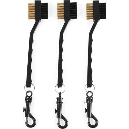 2 Sided Black Brush Cleaning Tool Kit Golf Tools Accessories Equipment Brass Wires Nylon Golf Club Brush Groove Cleaner Kit Hot
