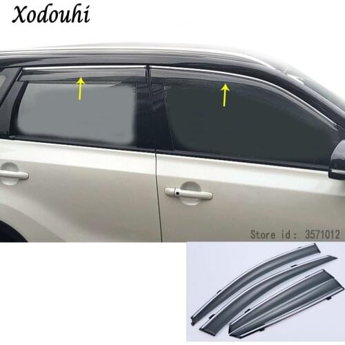 For Suzuki Vitara 2016 2017 2018 2019 Car Body Styling Stick Lamp Plastic Window Glass Wind Visor Rain/Sun Guard Vent 4pcs