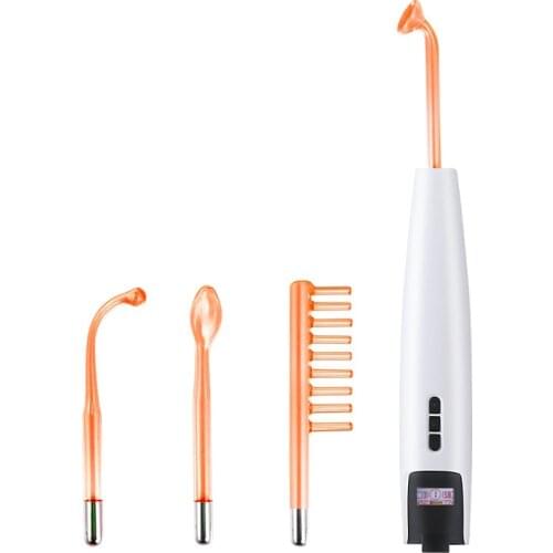 4 In 1 High Frequency Electrode Wand Electrotherapy Glass Tube Beauty Device Acne Spot Remover Facial Skin Care Spa 110V-240V