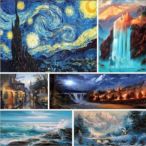 Full Drill landscape Mosaic Round Diamond Painting Diamond Embroidery Cross Stitch Kit Strange View Fine View Diamond Art Gift