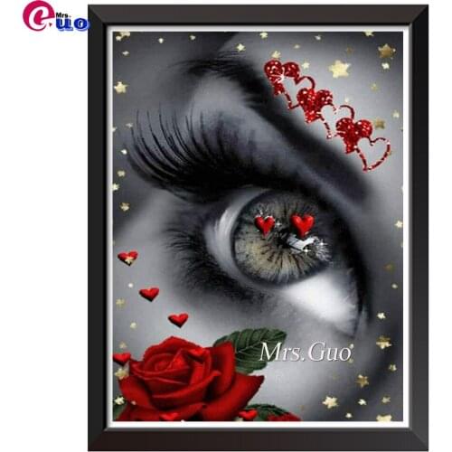 Diamond Embroidery Mosaic Rose Heart Eyes Crafts Kit Full Drill 5D DIY Diamond Painting Portrait Handicraft Home Decoration
