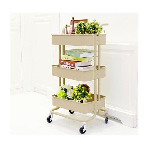 American Country Dining Car Trolley Commercial Restaurant Kitchen Stroller Rack With Wheel Mobile Multi-Function Storage Cart