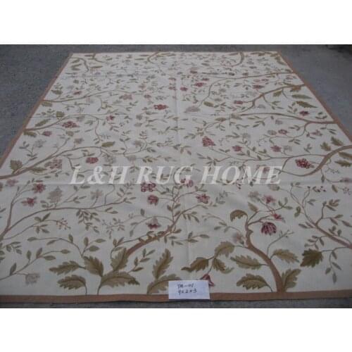 Free shipping 9'x12' Aubusson woolen rugs French Aubusson Carpet hand woven area carpet