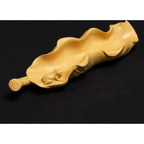 Natural Boxwood Teaspoon 3D Frog Tea Shovel Handmade Wood Carving Spoon Crafts Zen Decoration Teaware Accessories Tools Scoop