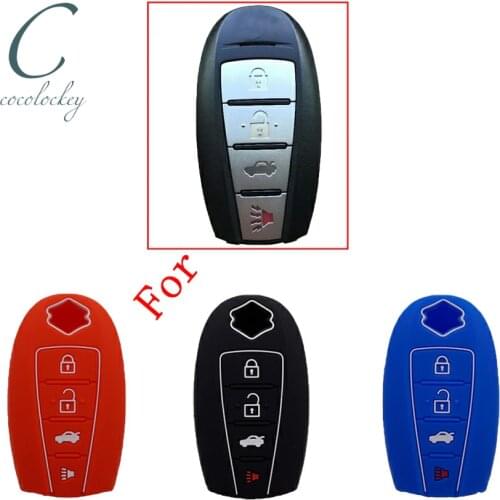 Cocolockey Key Cover Fob Car Key Case Shell for 2010 - 2012 suzuki kizashi 4Buttons Smart Key Silicone Key Cover Silica Gel