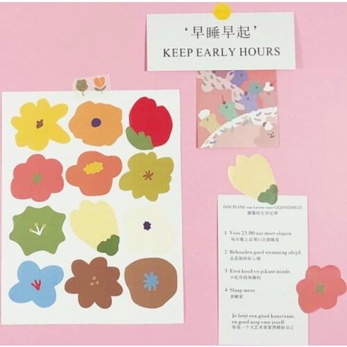 Korean Little Flower Decorative Sticker Irregular Diy Hand Account Diary Album Stick Waterproof Label Sealing Sticker