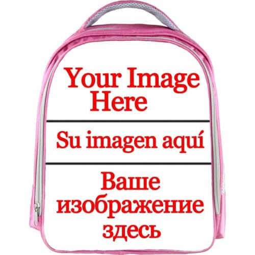 Customized Your Image logo Name Children School Bags For Girls 13 Inch Cartoon Unicorn School Backpack Pink Kindergarten Bag